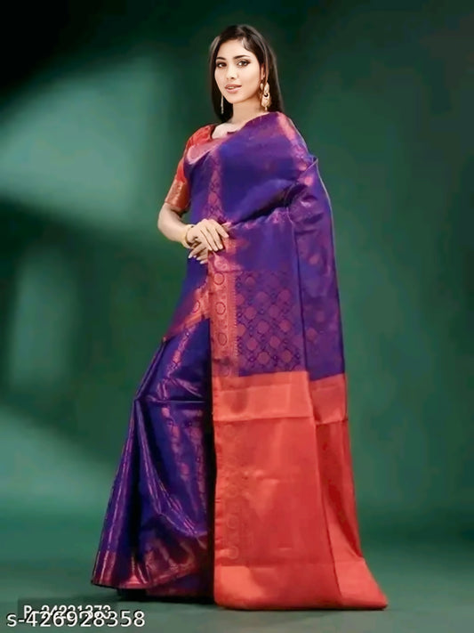 Exquisite Banarasi Brocade Blue Saree - Elegance Meets Tradition