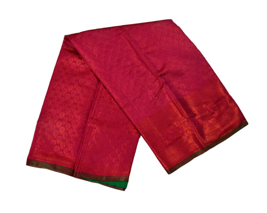 Dark Pink Brocade Silk Saree – A Statement of Grace and Grandeur