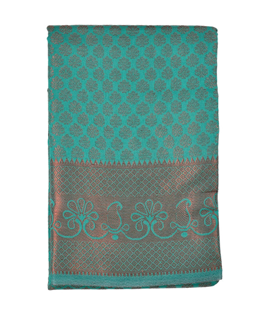 Charming Green Banarasi Brocade Silk Saree – A Blend of Tradition and Elegance